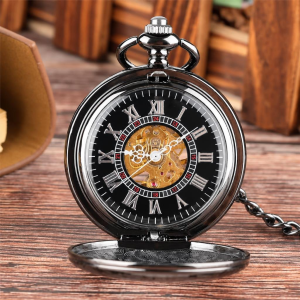 Orologio da taschino steampunk con apertura a cuore