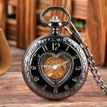 Orologio da taschino steampunk con apertura a cuore