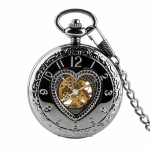 Orologio da taschino steampunk con apertura a cuore