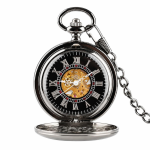 Orologio da taschino steampunk con apertura a cuore