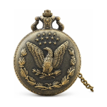 Orologio da taschino steampunk con aquila in bronzo