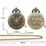 Orologio da taschino steampunk con aquila in bronzo