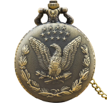 Orologio da taschino steampunk con aquila in bronzo