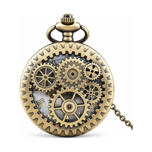 Orologio da taschino steampunk con catena da 80 cm