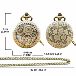 Orologio da taschino steampunk con catena da 80 cm