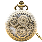 Orologio da taschino steampunk con catena da 80 cm