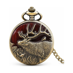 Orologio da taschino steampunk con cervo canadese