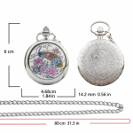 Orologio da taschino steampunk con pavone e peonie