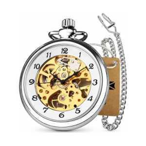 Orologio da taschino steampunk con quadrante aperto