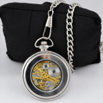 Orologio da taschino steampunk con quadrante aperto