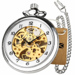 Orologio da taschino steampunk con quadrante aperto