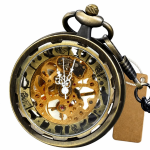 Orologio da taschino steampunk con quadrante scheletrato — Bronzo