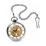 Orologio da taschino steampunk con quadrante traforato