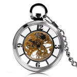 Orologio da taschino steampunk con quadrante traforato