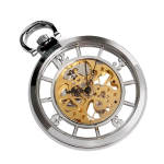 Orologio da taschino steampunk con quadrante traforato