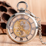 Orologio da taschino steampunk con quadrante traforato