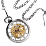 Orologio da taschino steampunk con quadrante traforato