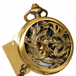 Orologio da taschino steampunk drago e fenice — Bronzo