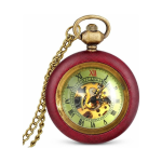 Orologio da taschino steampunk in legno a carica manuale