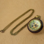 Orologio da taschino steampunk in legno a carica manuale