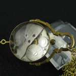Orologio da taschino steampunk in ottone a carica manuale