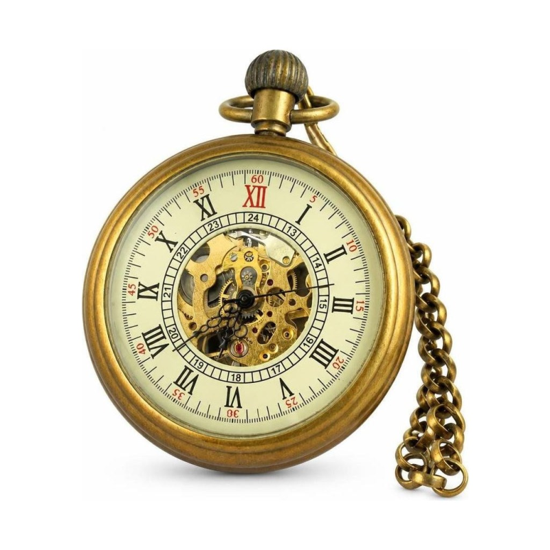 Orologio da taschino steampunk in rame a carica manuale