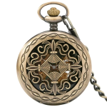 Orologio da taschino steampunk meccanico con finitura bronzo