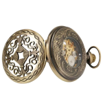 Orologio da taschino steampunk meccanico con finitura bronzo