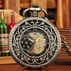 Orologio da taschino Steampunk meccanico traforato