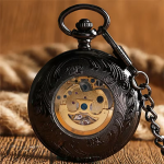 Orologio da taschino steampunk scheletrato half-hunter