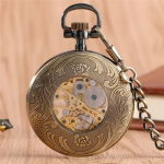 Orologio da taschino vintage scheletrato con catena
